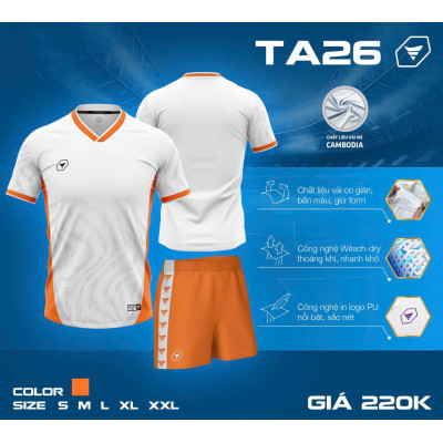 ÁO BÓNG ĐÁ KHÔNG LOGO TA26